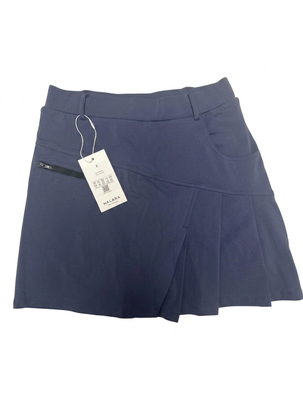 HALARA DayStretch Asymmetric Pleated Golf Skort Night Sea Blue S NWT